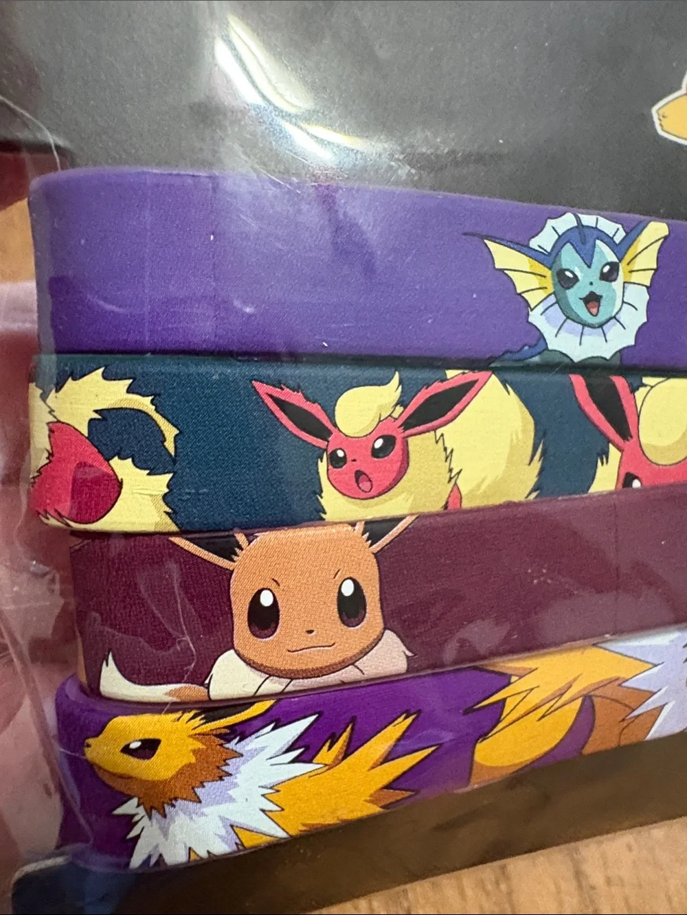 Pokémon Rubber Bracelet Set — Eevee/Eeveelutions